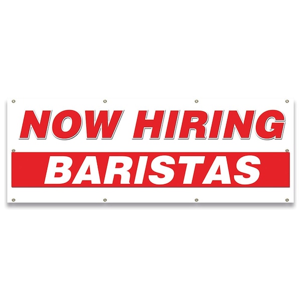 Now Hiring Baristas Banner Apply Inside Accepting Application Single Sided